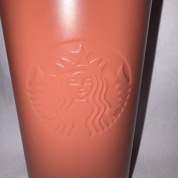 Starbucks 2024 Terracotta Brown/Orange Recycled Stainless Triangle Tumbler EUC - Picture 2 of 9